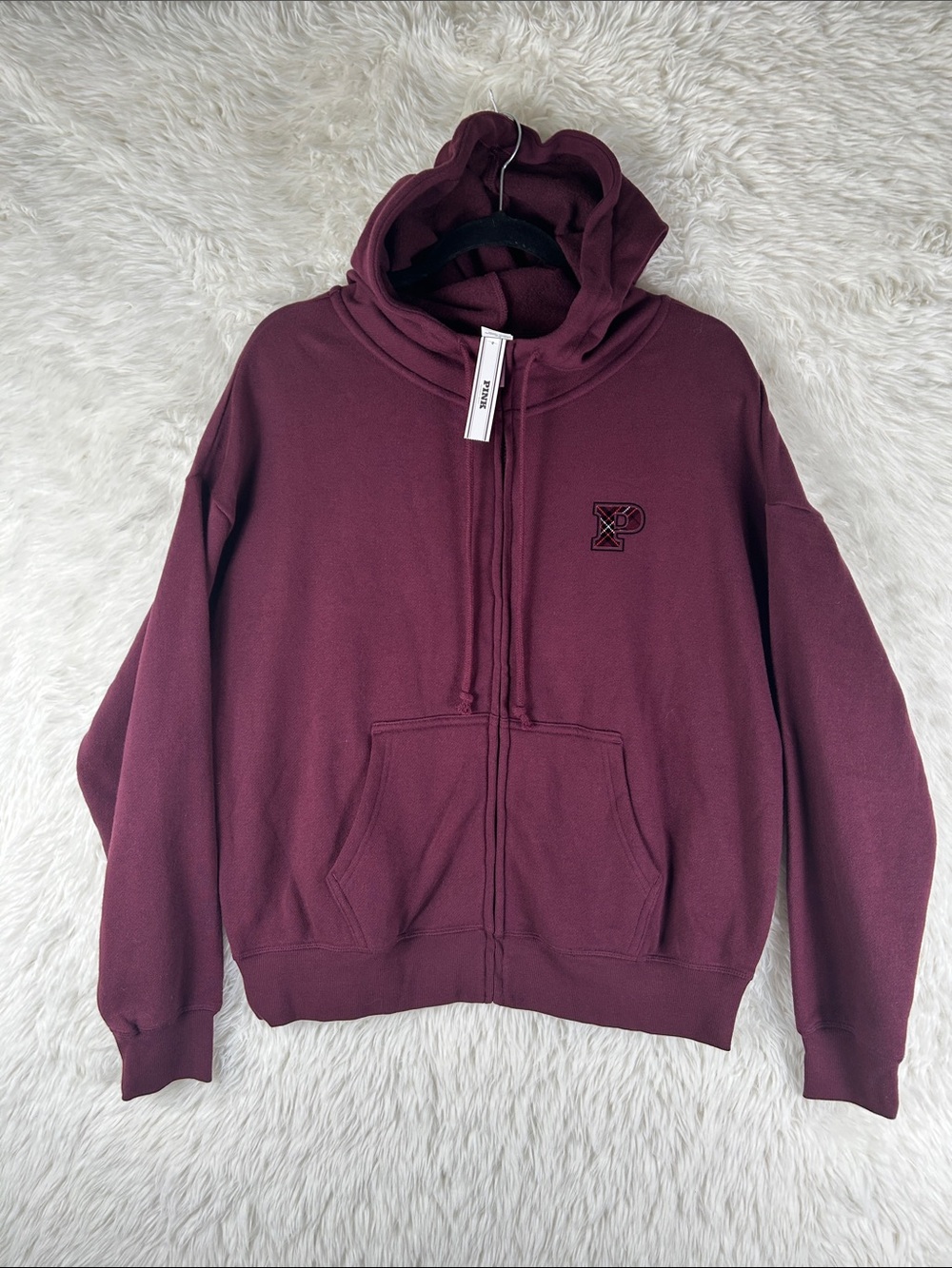 PINK Victoria's Secret Maroon Zip-Up Hoodie